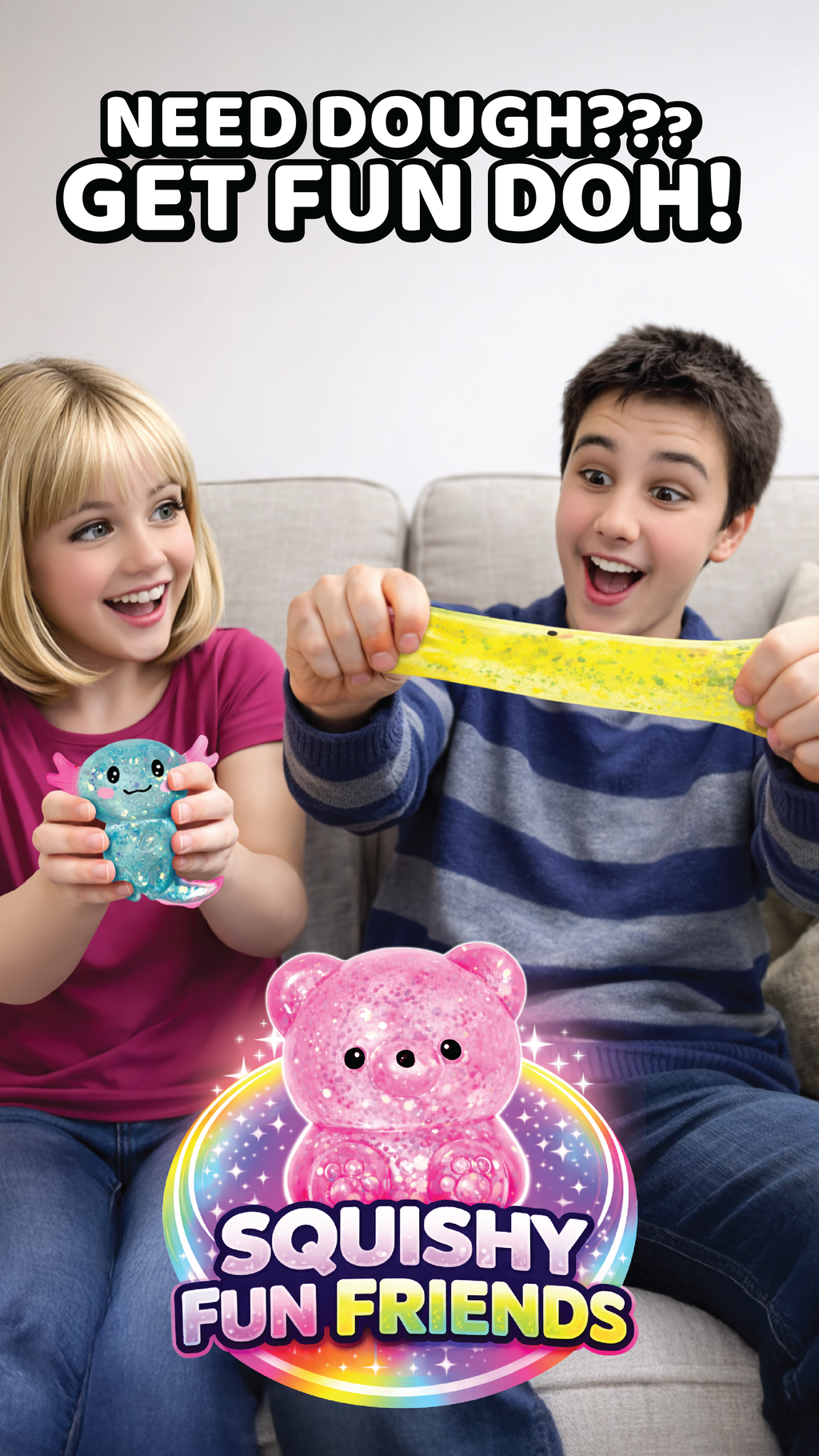 Fun Doh squishy gummy fidget toy for kids, assorted characters – view 19