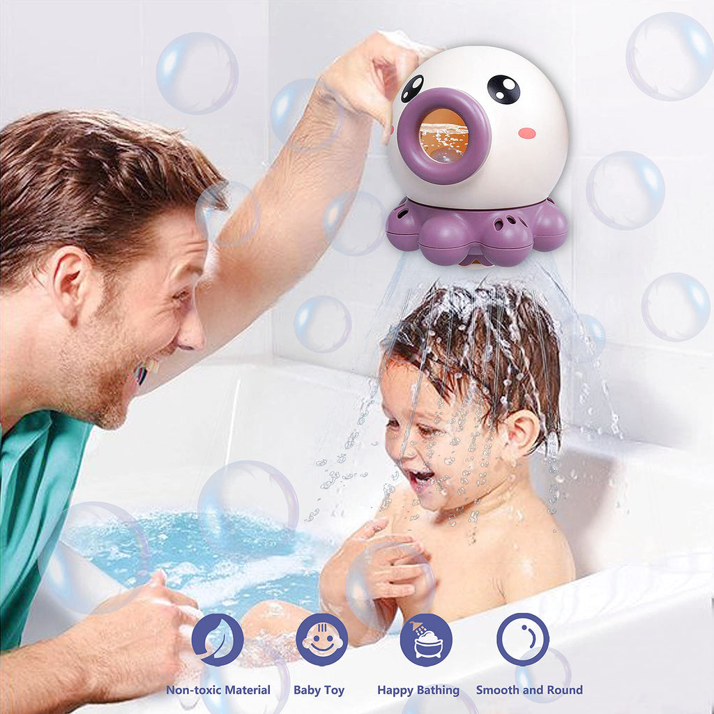 Bath water spray toy for toddlers designed for sensory bath play,  routines, and toddler water fun