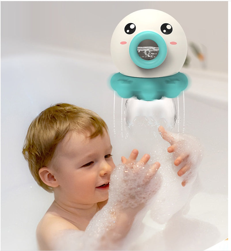 Bath water spray toy for toddlers designed for sensory bath play,  routines, and toddler water fun