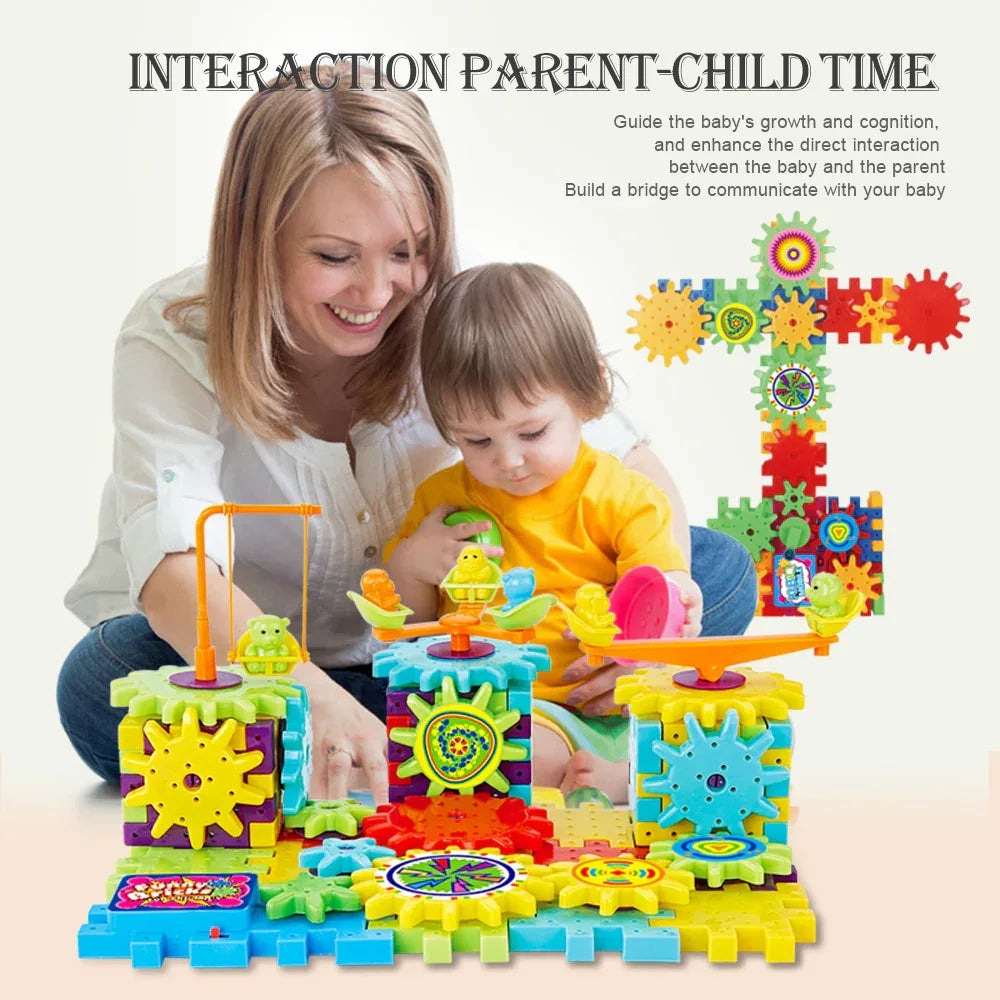 Colorful spinning gear sensory toy for kids designed to support autism, ADHD, fine motor skills, focus, sensory play, and early learning development