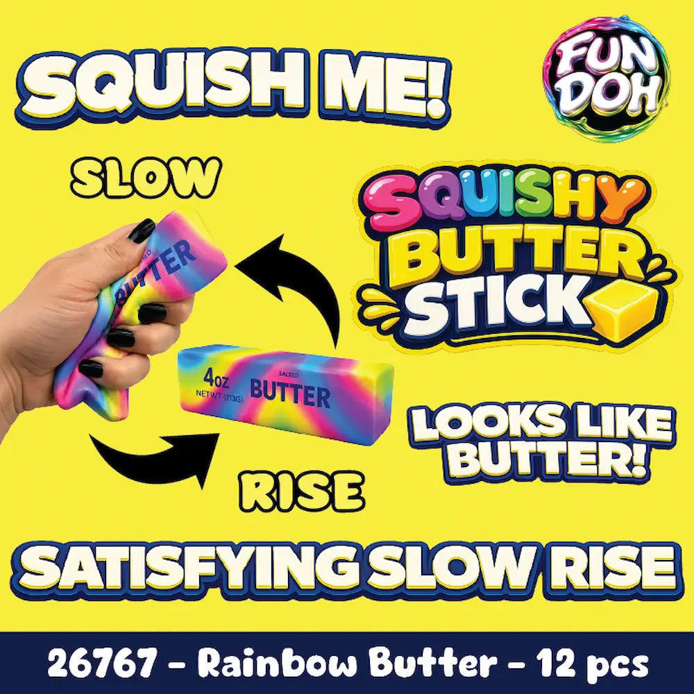 Fun Doh rainbow butter slow-rise squishy fidget toy for kids – view 4