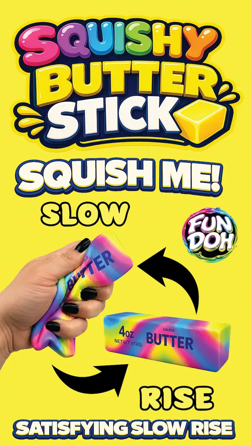Fun Doh rainbow butter slow-rise squishy fidget toy for kids – view 3