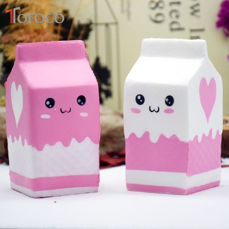 Cute milk carton squishy toy designed for stress relief, autism sensory support, ADHD focus, calming sensory input, anxiety relief, and fidget play for kids