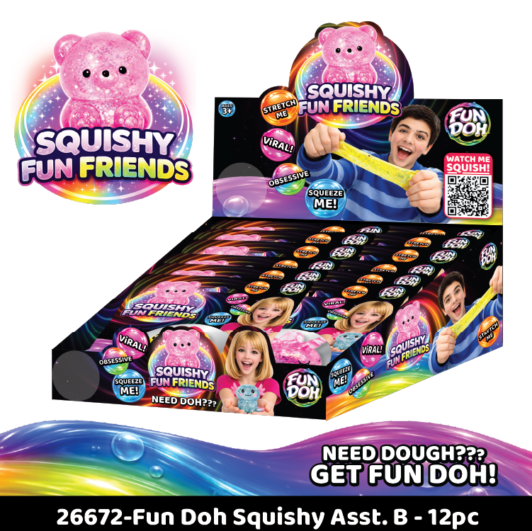 Fun Doh squishy gummy fidget toy for kids, assorted characters – view 21