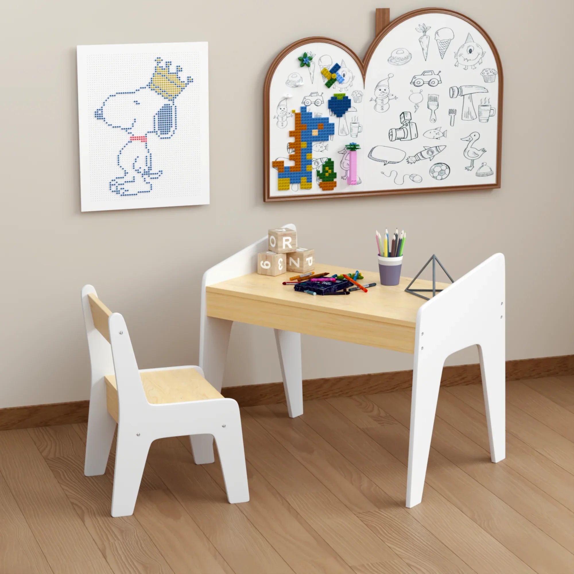 Kids sensory table and chair set designed for sensory play,  learning activities, and daily routines