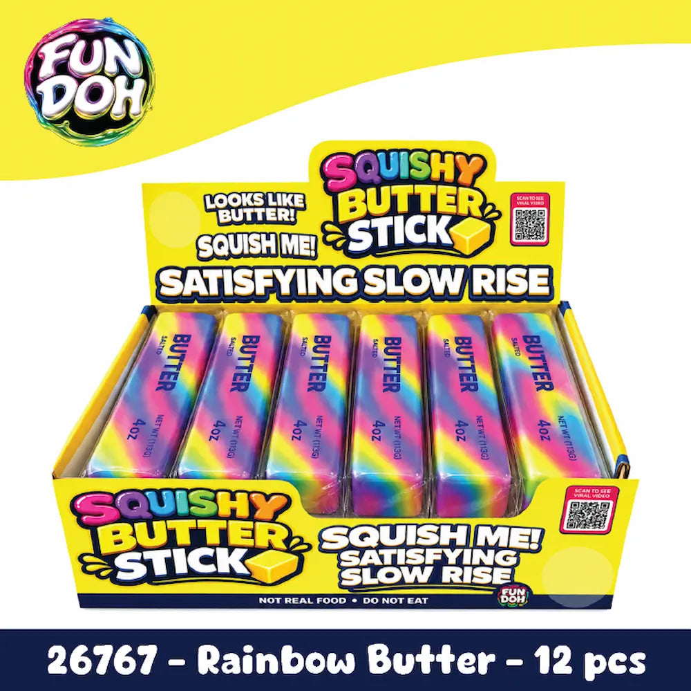 Fun Doh rainbow butter slow-rise squishy fidget toy for kids – view 2