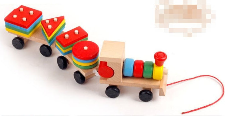 Montessori Wooden Stacking Train Toy for Toddlers | Sensory Learning & Fine Motor Development