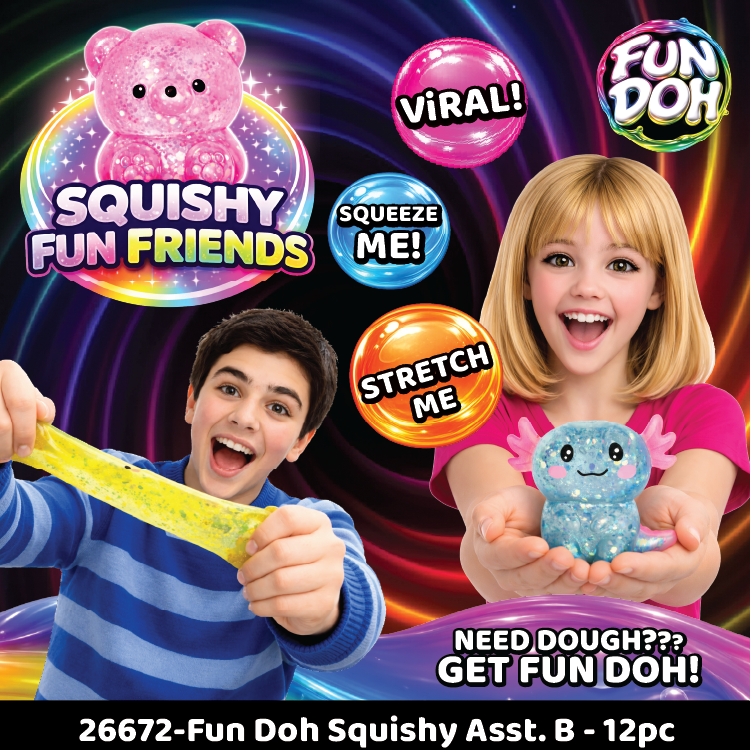 Fun Doh squishy gummy fidget toy for kids, assorted characters – view 17