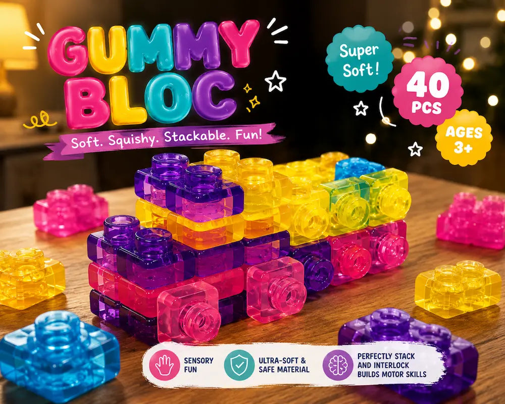 Gummy Bloc soft squishy building blocks 40 piece set for kids – view 4