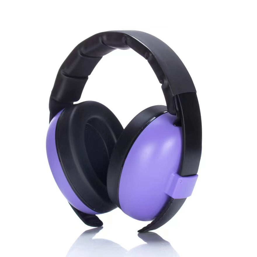 Baby noise-cancelling earmuffs with adjustable headband and cushioned ear pads