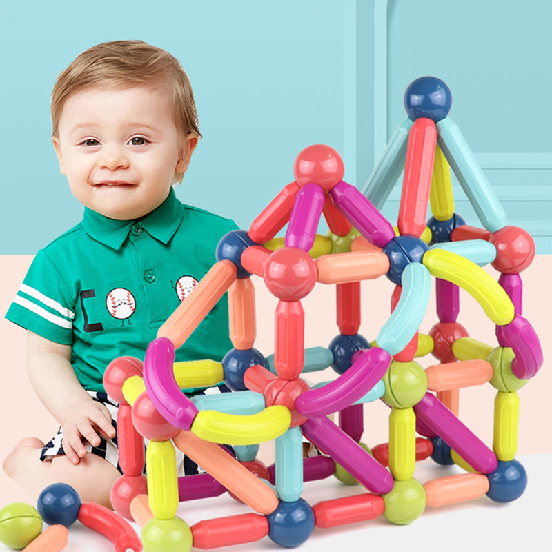 Magnetic building toys for kids designed for STEM learning, creativity, sensory play, autism support, ADHD focus, and fine motor skill development