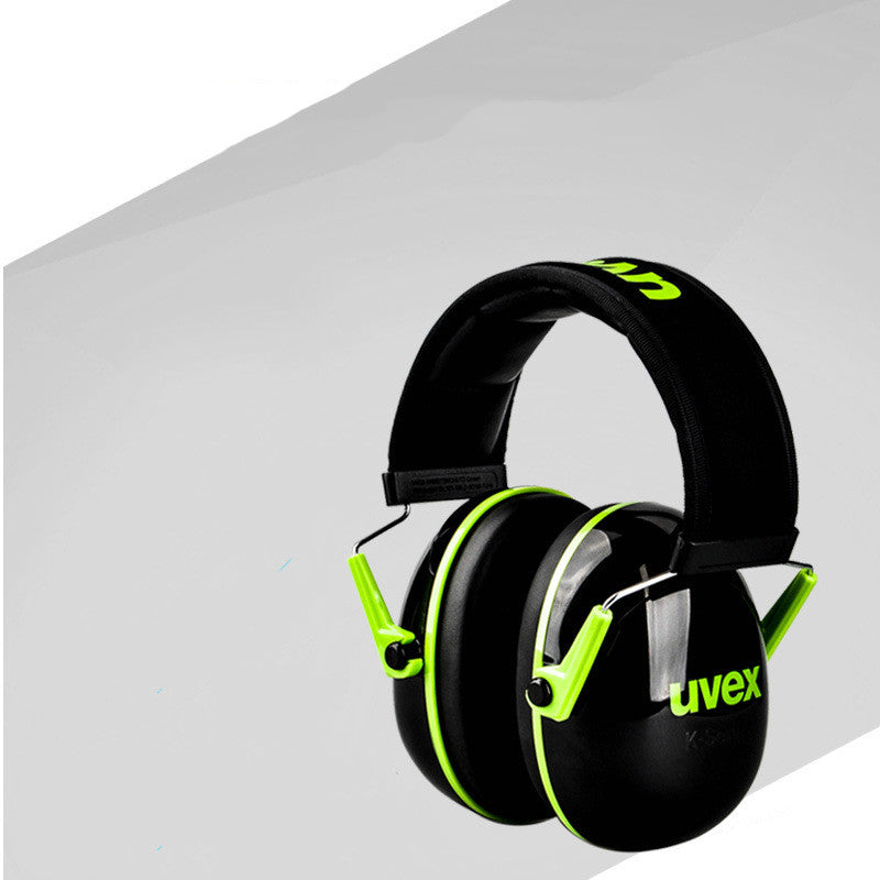 Black and green noise-reducing sensory ear muffs for kids
