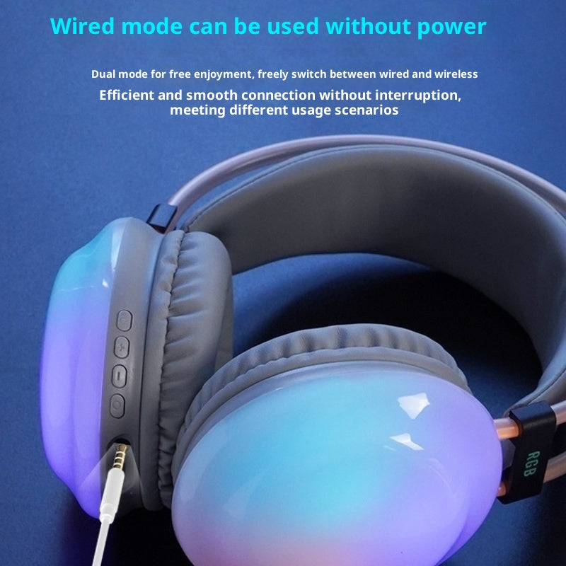 Colorful LED sensory headphones with adjustable headband and glowing ear cups

