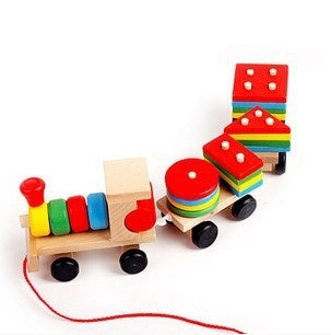 Montessori Wooden Stacking Train Toy for Toddlers | Sensory Learning & Fine Motor Development