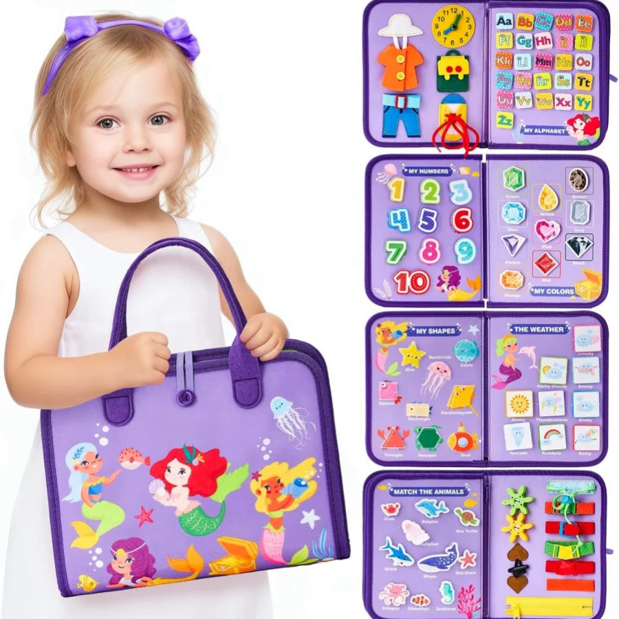 Montessori Sensory Busy Board for Toddlers | Fine Motor Skills Toy for Autism & ADHD