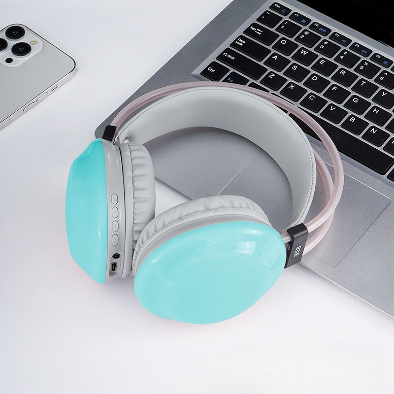 Colorful LED sensory headphones with adjustable headband and glowing ear cups

