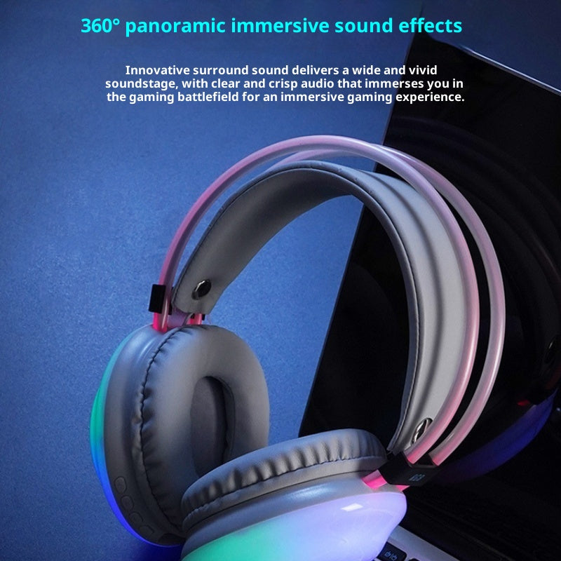 Colorful LED sensory headphones with adjustable headband and glowing ear cups


