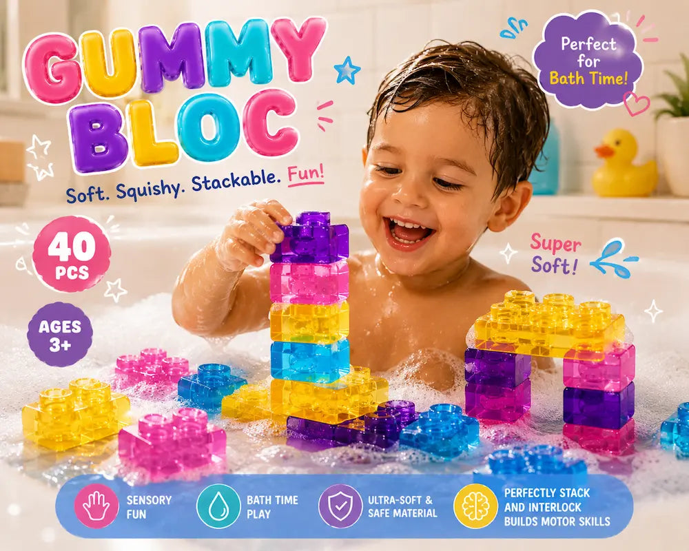 Gummy Bloc soft squishy building blocks 40 piece set for kids – view 6