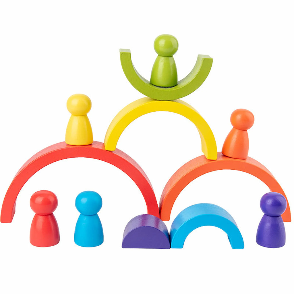 Montessori rainbow stacking arches toy set
