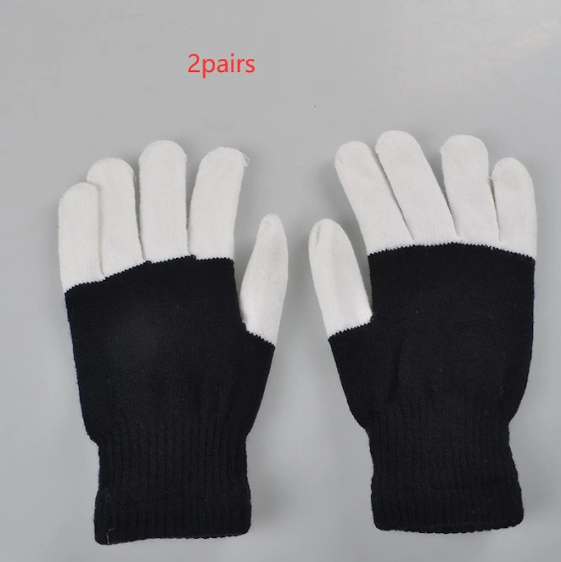 Pair of black gloves with white cuffs 2pair
