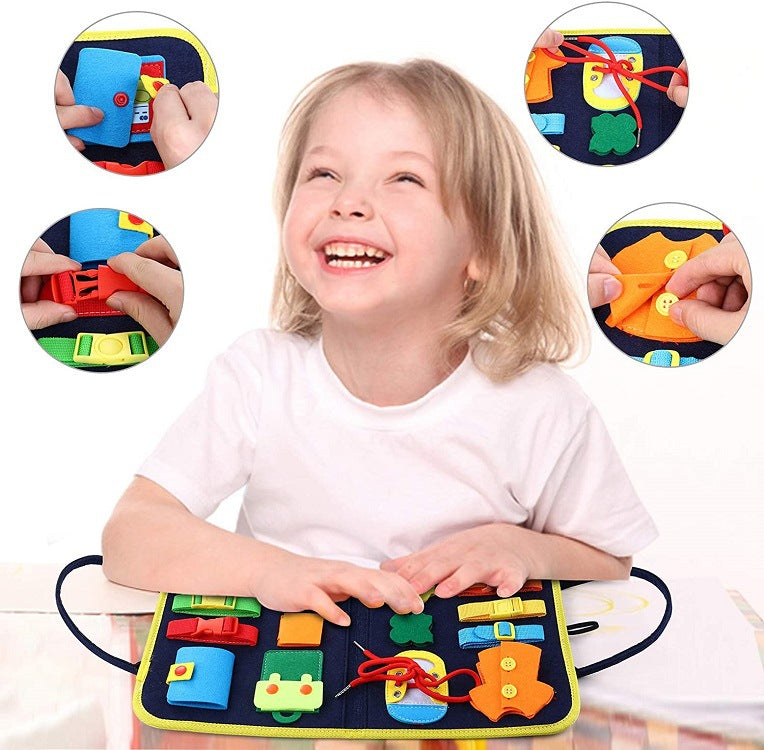 Montessori Sensory Busy Board for Toddlers | Fine Motor Skills Toy for Autism & ADHD