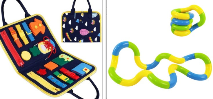 Montessori Sensory Busy Board for Toddlers | Fine Motor Skills Toy for Autism & ADHD