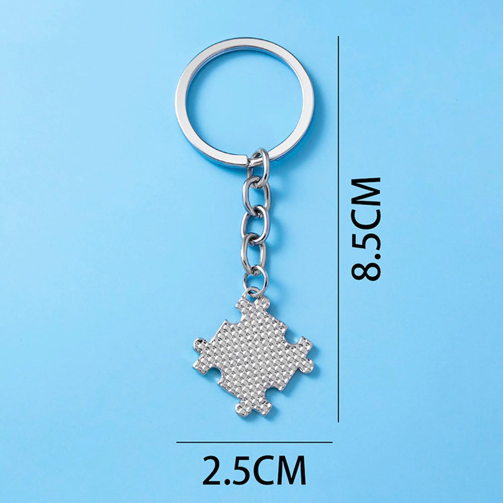 Back of keychain with measurements