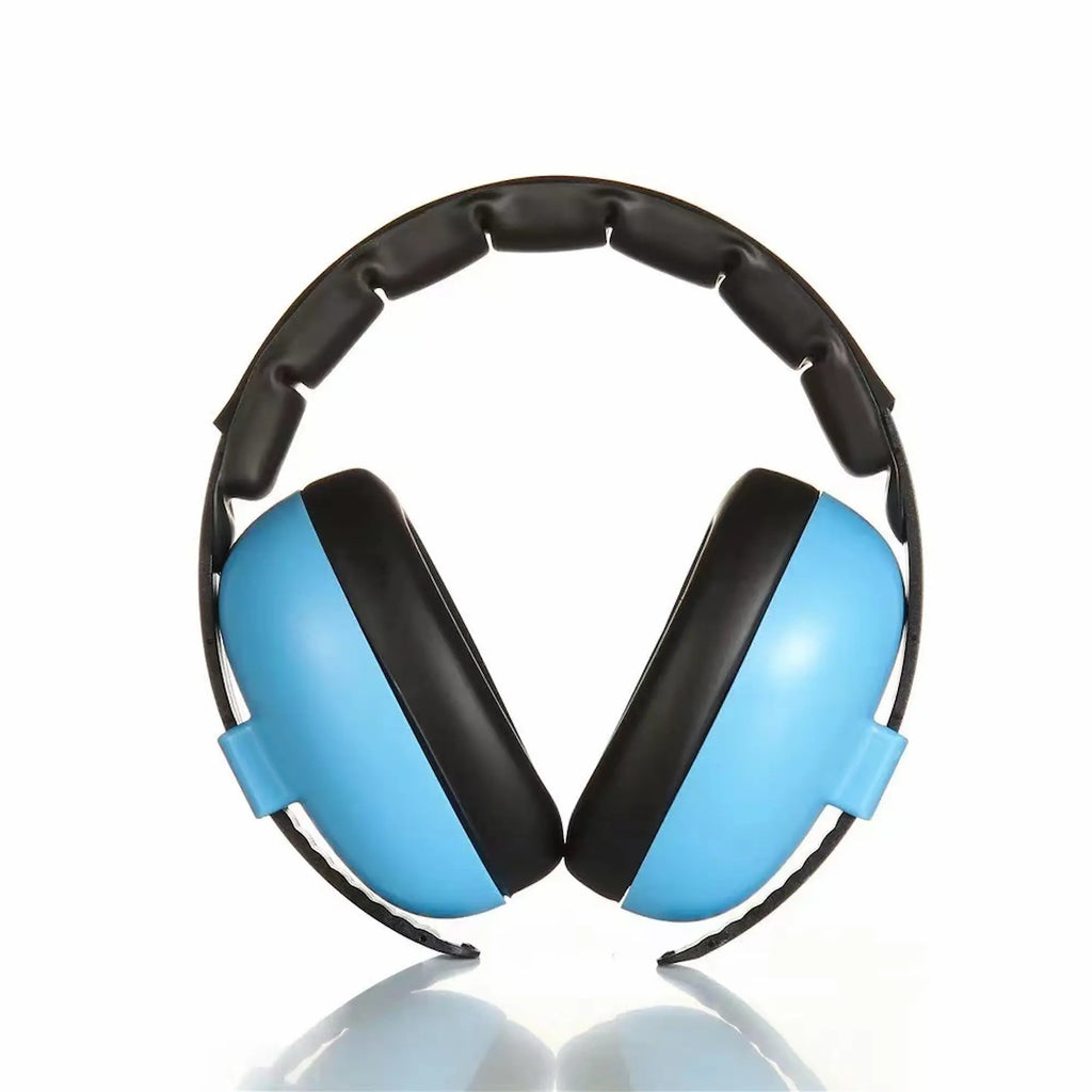 Blue and black earmuffs