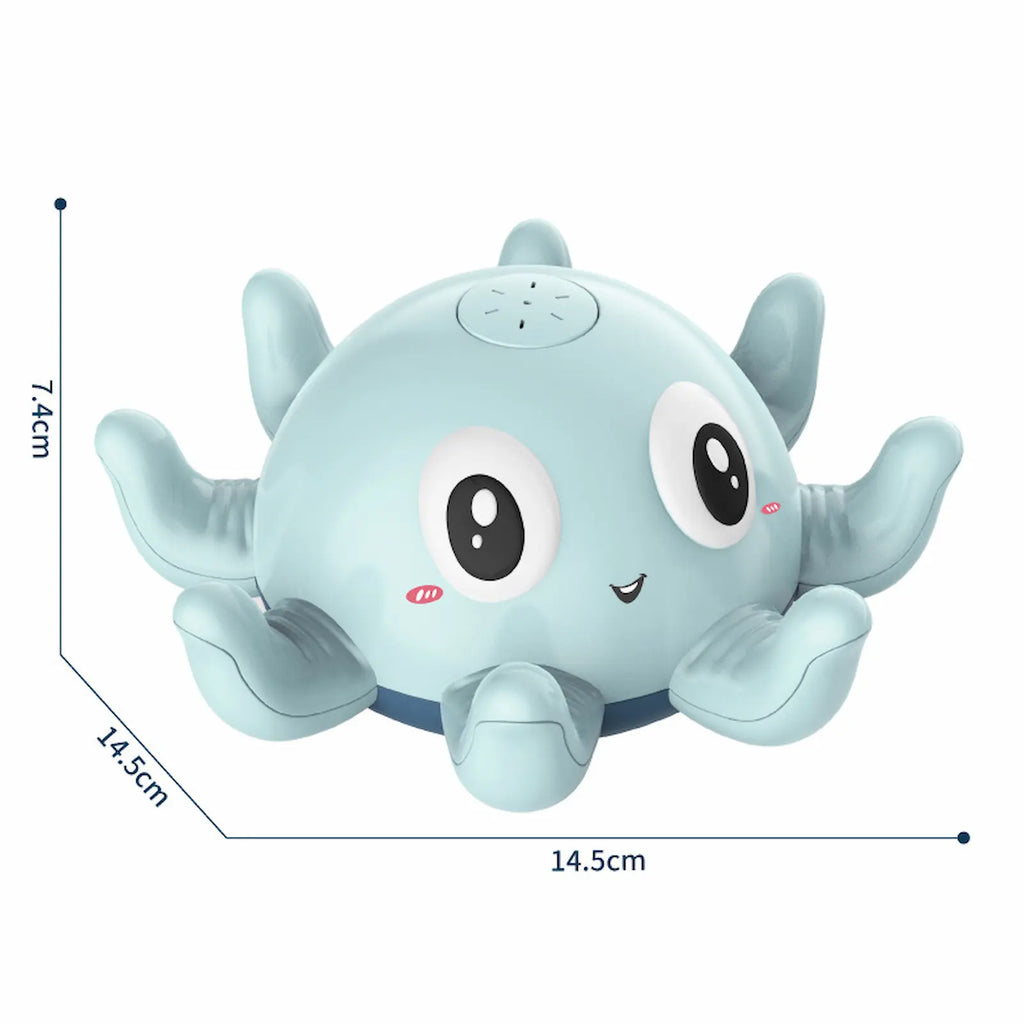 Blue octopus water spray bath toy 