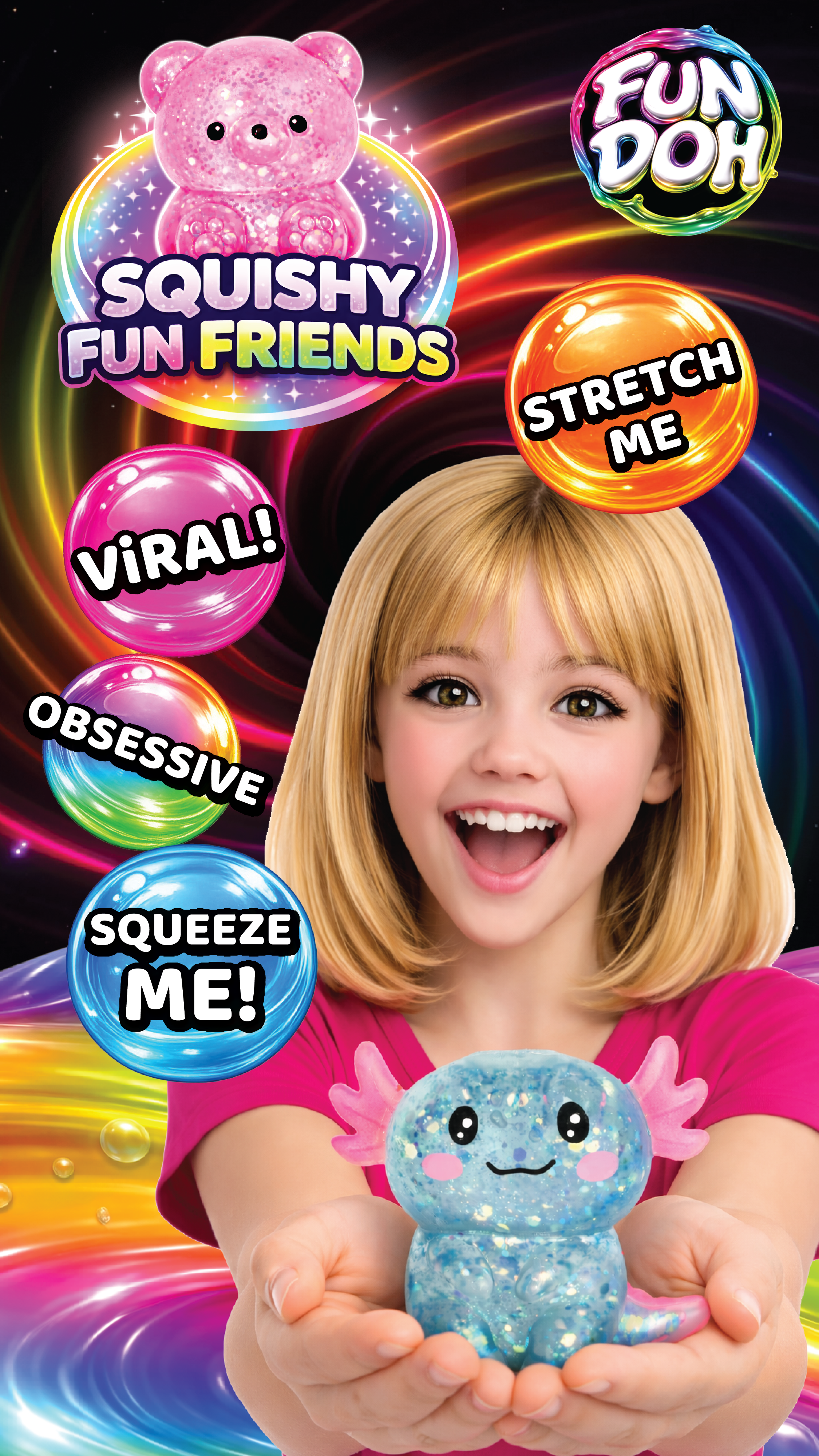 Fun Doh squishy gummy fidget toy for kids, assorted characters – view 20