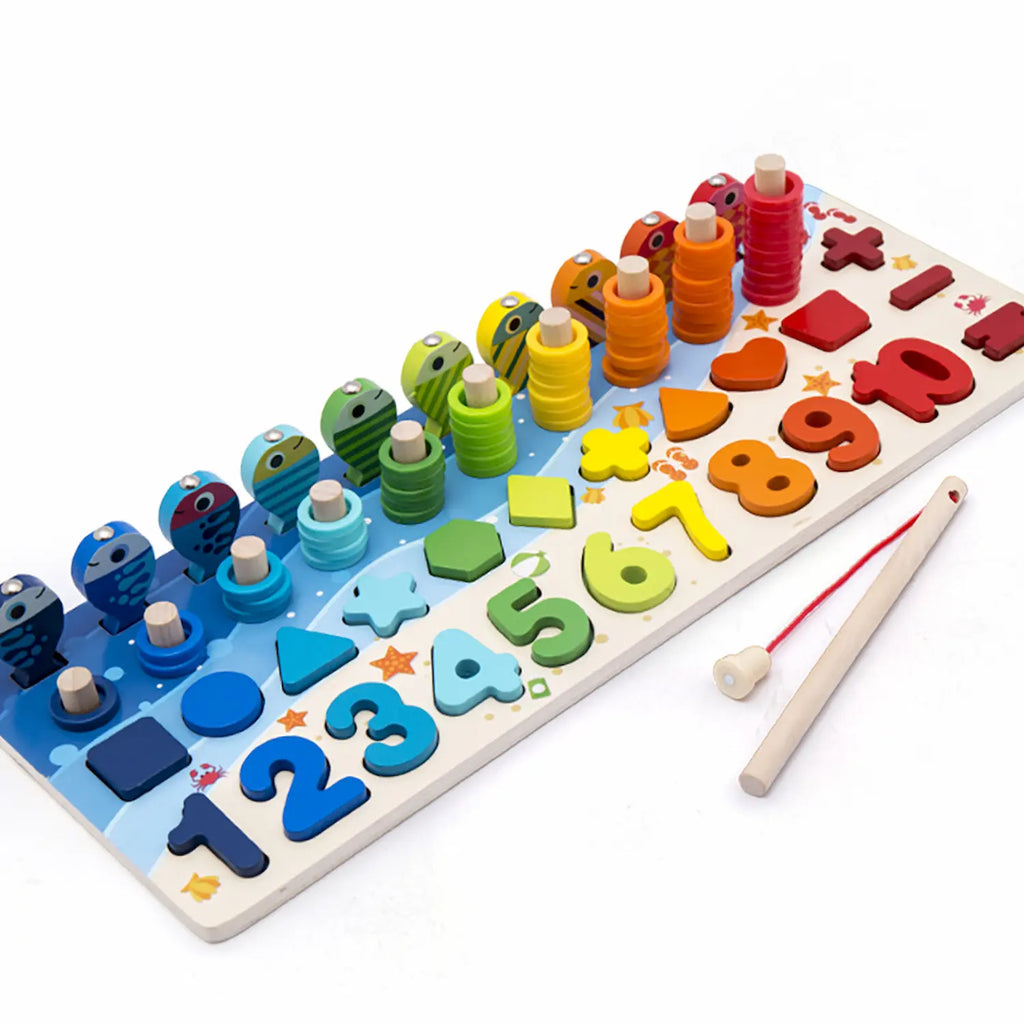 Colorful shapes and number board