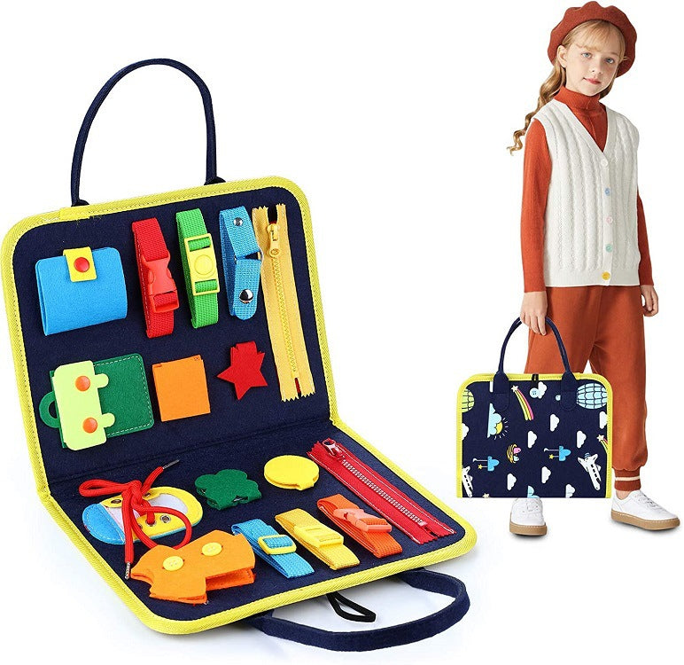 Montessori Sensory Busy Board for Toddlers | Fine Motor Skills Toy for Autism & ADHD