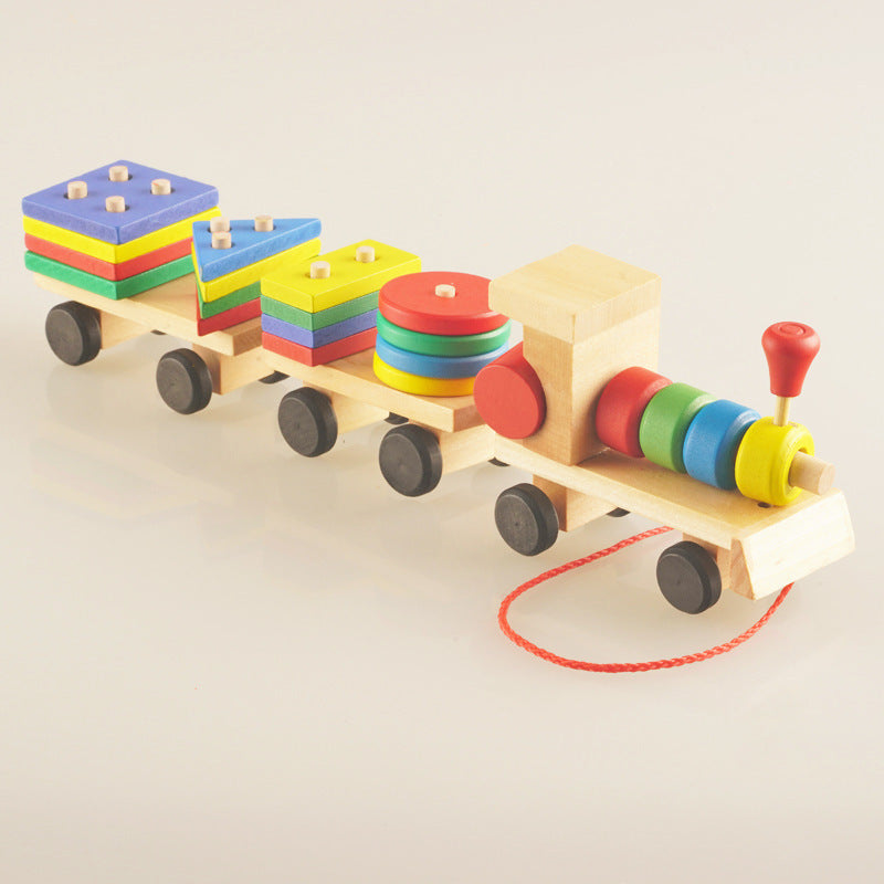 Montessori Wooden Stacking Train Toy for Toddlers | Sensory Learning & Fine Motor Development
