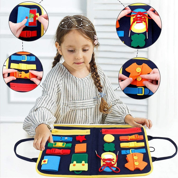Montessori Sensory Busy Board for Toddlers | Fine Motor Skills Toy for Autism & ADHD