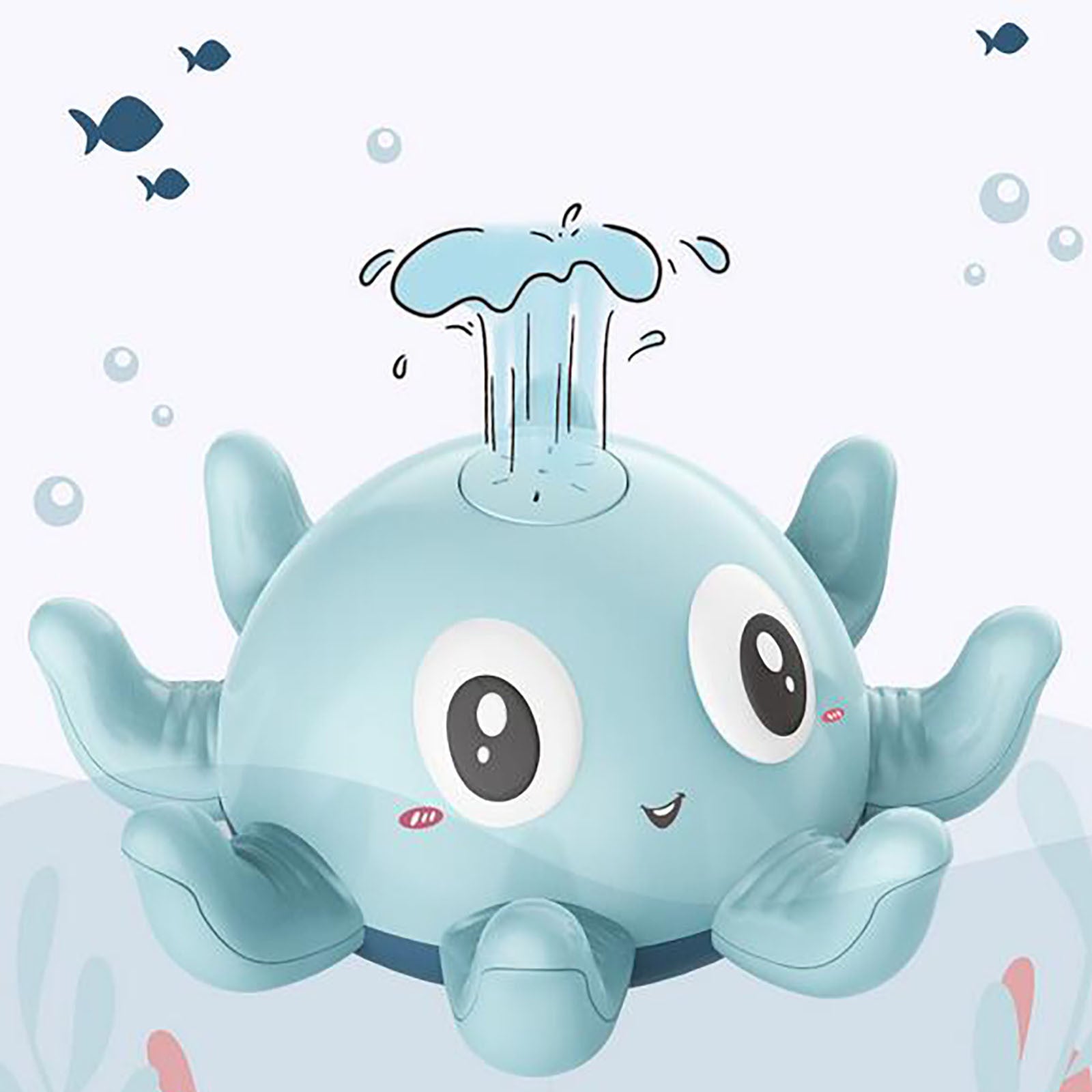 Calming sensory bath toy with automatic water spray designed for sensory play, stress-free bath time, and relaxing bedtime routines for kids

