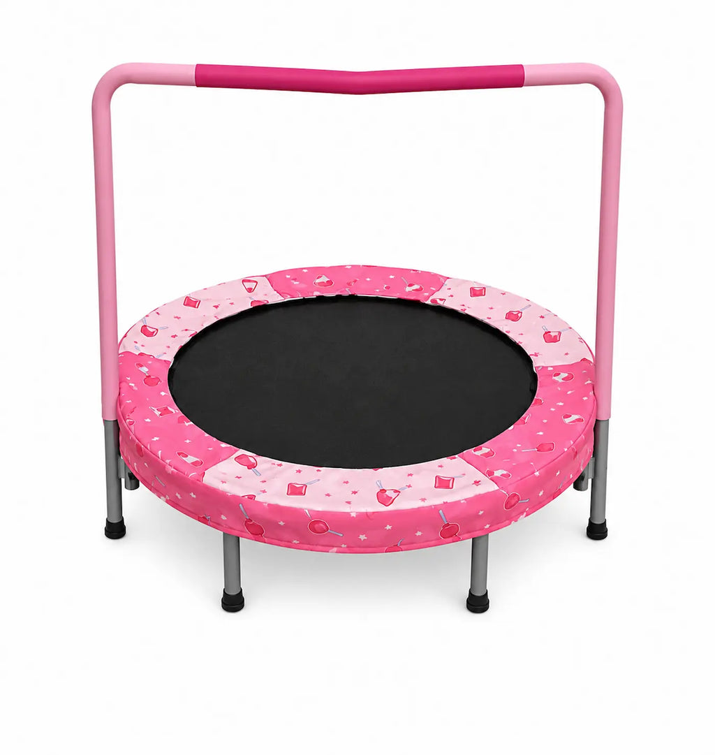 36” Kids Trampoline with Handle | Foldable Indoor Outdoor Mini Trampoline