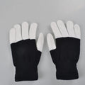 Pair of black gloves with white cuffs