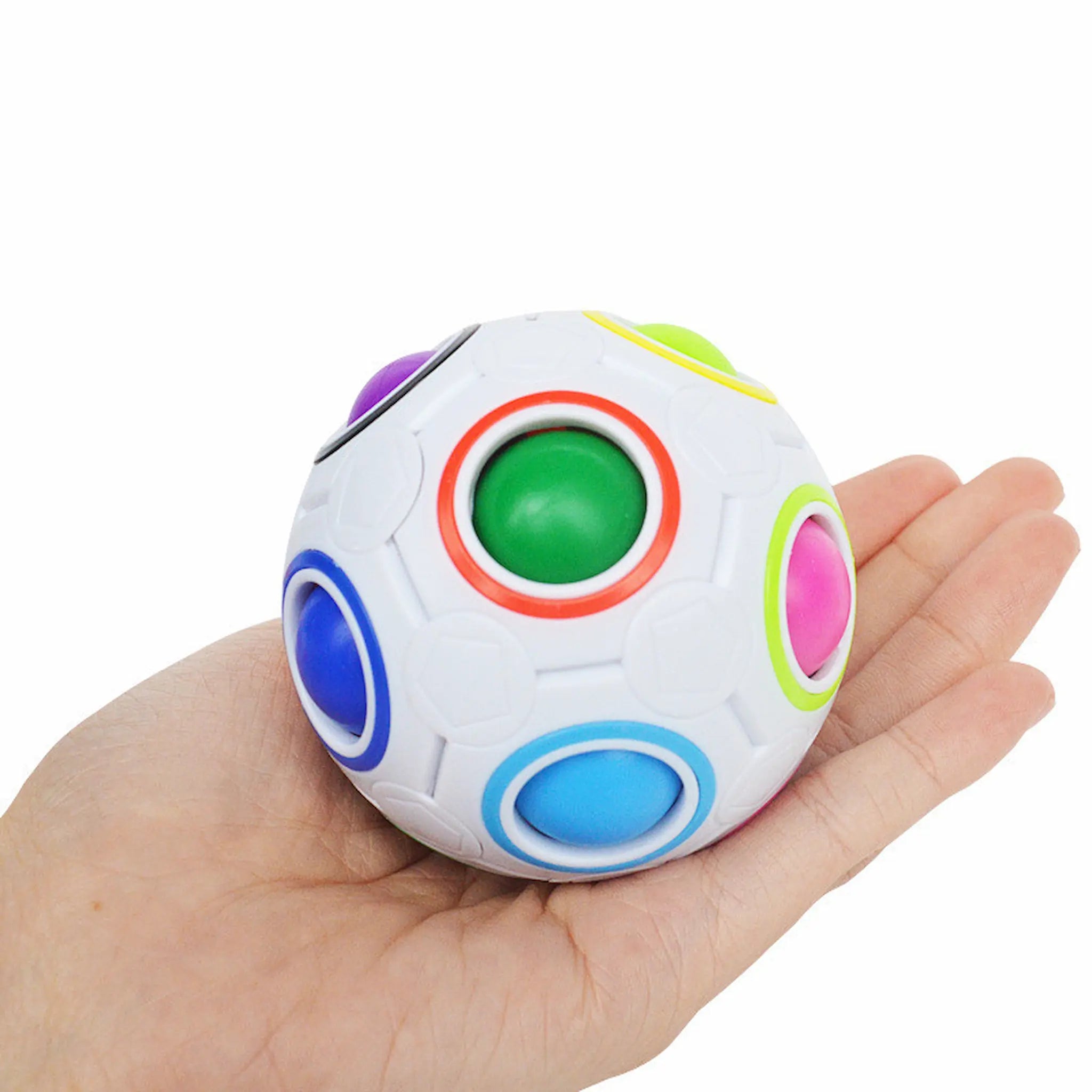 Rainbow magic ball in palm of hand