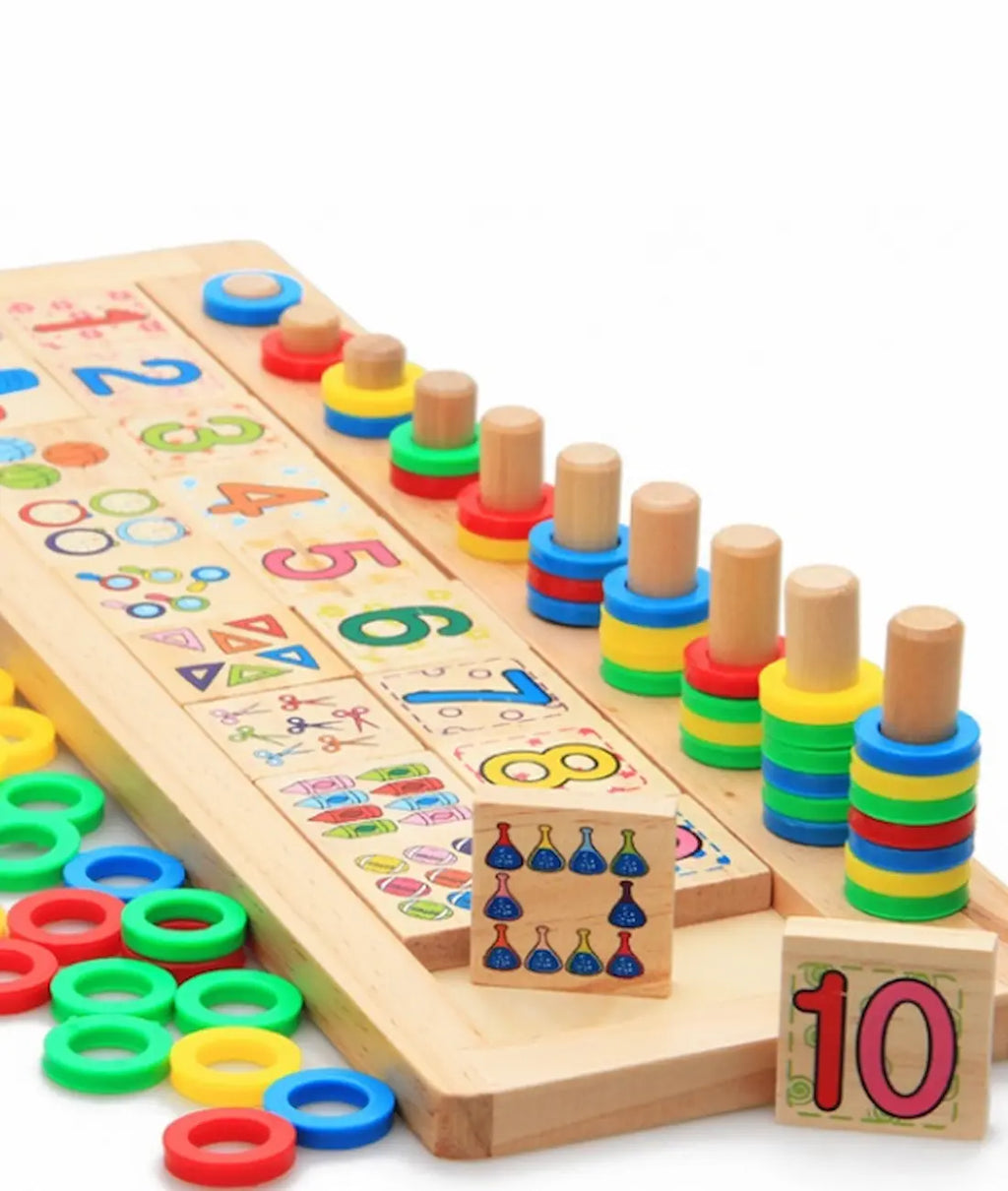 Wooden educational toy with numbers