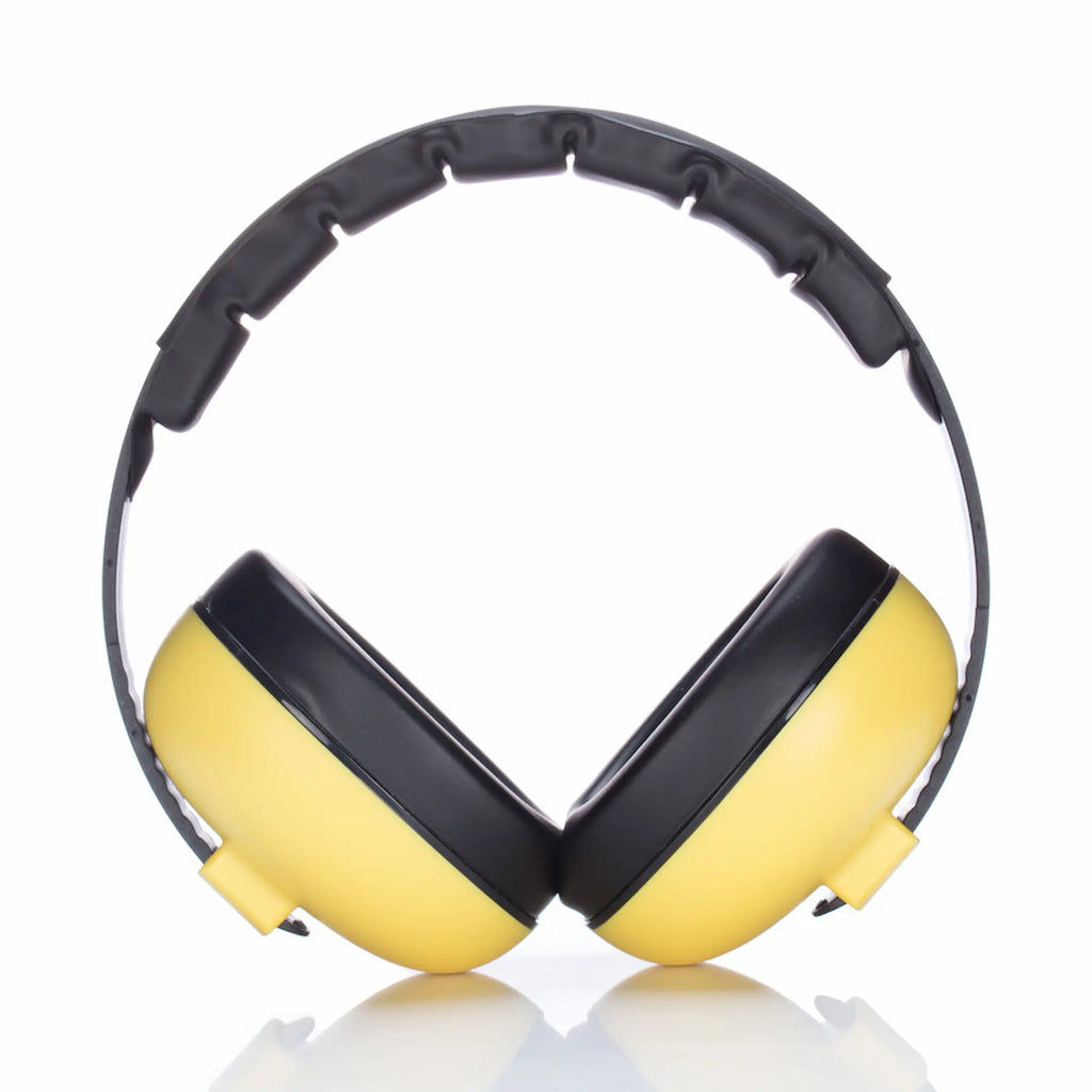Yellow and black earmuffs